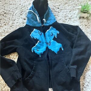 Pax video game convention Black and blue Nike zip up hoodie